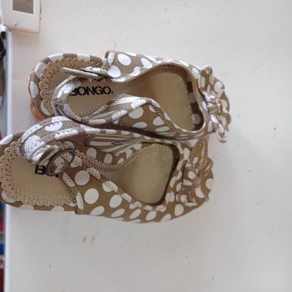 Bongo Brown White Open Toe Polka Dot Slip On Womens 9.5m Pre Owned - Picture 4 of 9